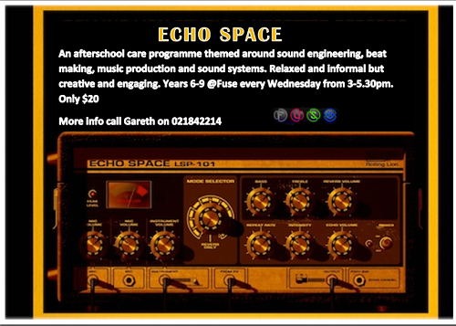 Starting in the 4th week of term 3 we have an awesome new set of programmes taking place!Wednesdays from August 17 we will be running Echo Space; a programme themed around sound engineering, beat making, music production and sound systems.