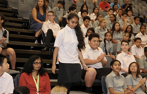 Pranjal Chand Accepting her Award at OJCs first Prize Giving