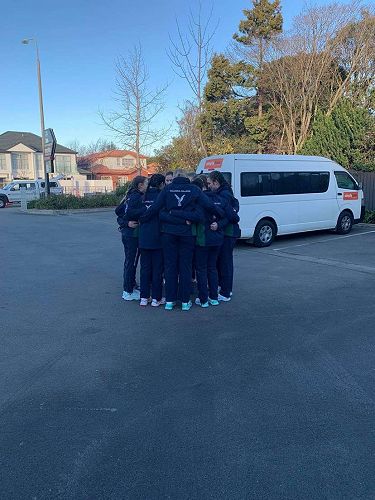 Columba 9A Team huddle