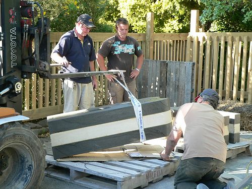 Preparing the sculpture for transporting to school