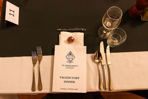 St Margaret's College Valedictory Dinner, 7 October 2018