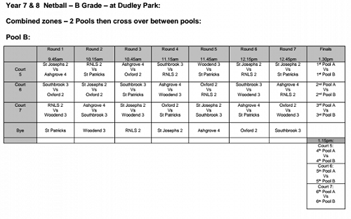 Winter Tournament Draw 2017