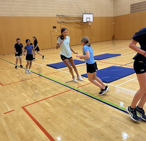 Honor and Ruby showing us how to ski jump