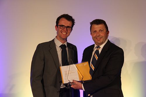 Lincoln Hospitality Limited CEO David Kennedy presenting the Outstanding Contribution Award to LUSA President Danyon Thomas