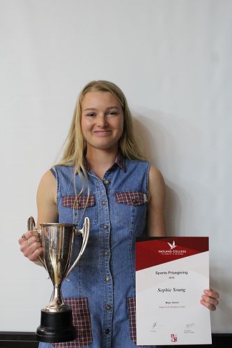 Sophie Winning the Howat Cup for Excellence in Sport