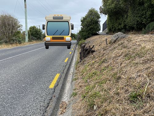 Remind your children to stay safe on their way to school - this is not a safe place to play!