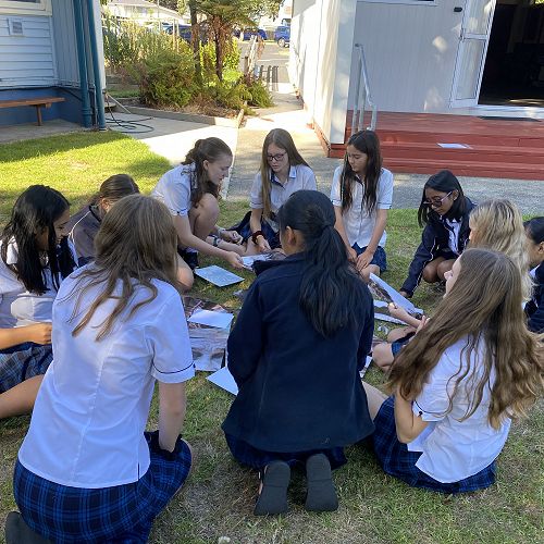 Year 9 and 10 students engaged in an activity