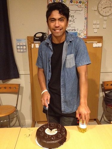 Cutting his Birthday Cake in 2017