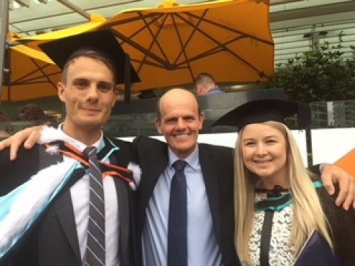 Claire Murphy pictured with Matthew Budler and Graeme Budler