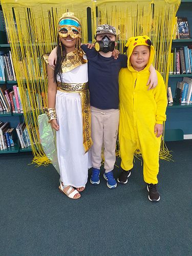 Students enjoying Fictional Character Dress Up Day