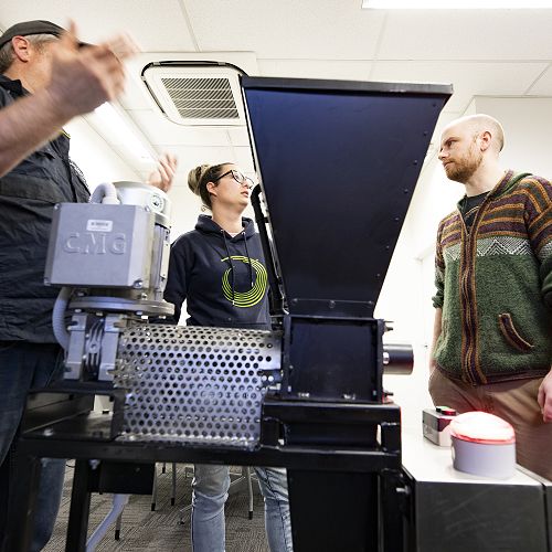 Plastic shredding machine, built by Otago Polytechnic students for Connections Centre