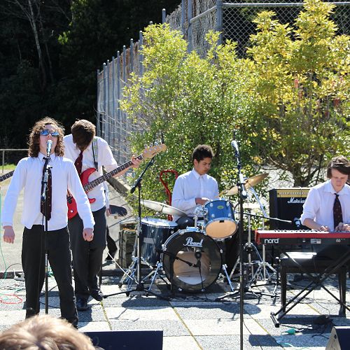 Outdoor Music Concert and Market Stalls