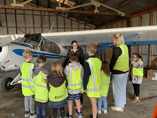 Annas group in the hanger