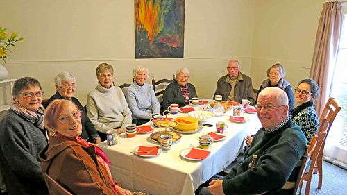 L-R: Ann Gilroy, Anne Kennedy, Elizabeth Mackie, Maureen Smith, Susie Logan, Shirley Curran, Jim Neilan, Kathy Mayo, Ann Hassan, Brian Rae (2018)