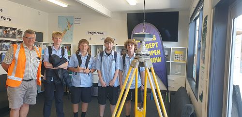 VP week - The boys having a chat to Chad from Plateau Consultants about his work as a surveyor.