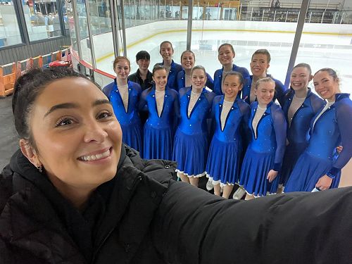 Coach Megan Kliegl and the Cutting Edge Team