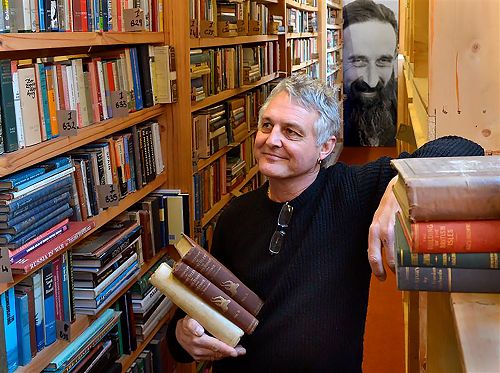 Warwick Jordan owner of the 'Hard To Find Bookshop'