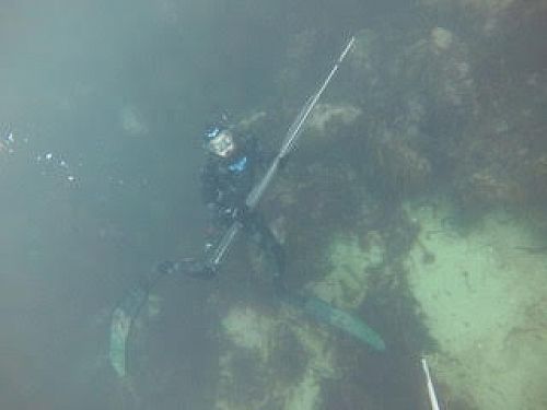 Gabe Ross carrying out environment testing for his spear gun level 2 NCEA project. 