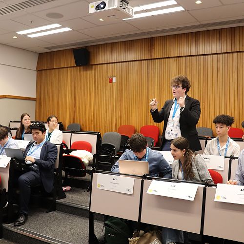 Sam Allen using his oratory skills to influence!