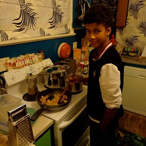 Cooking at home, homework challenge.