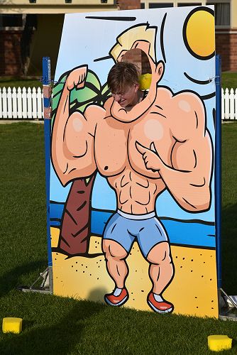 Wet sponge throw - School House