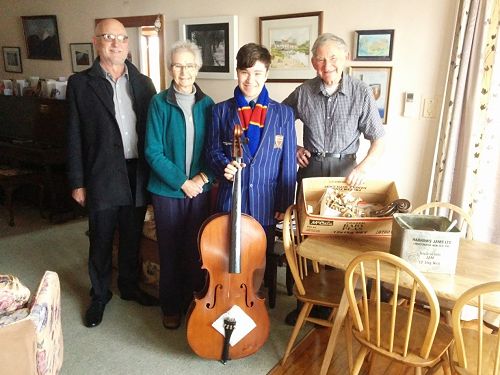 Mr Frank & Mrs Janet Lyons donated their son Ian’s luthier equipment to Lewis.