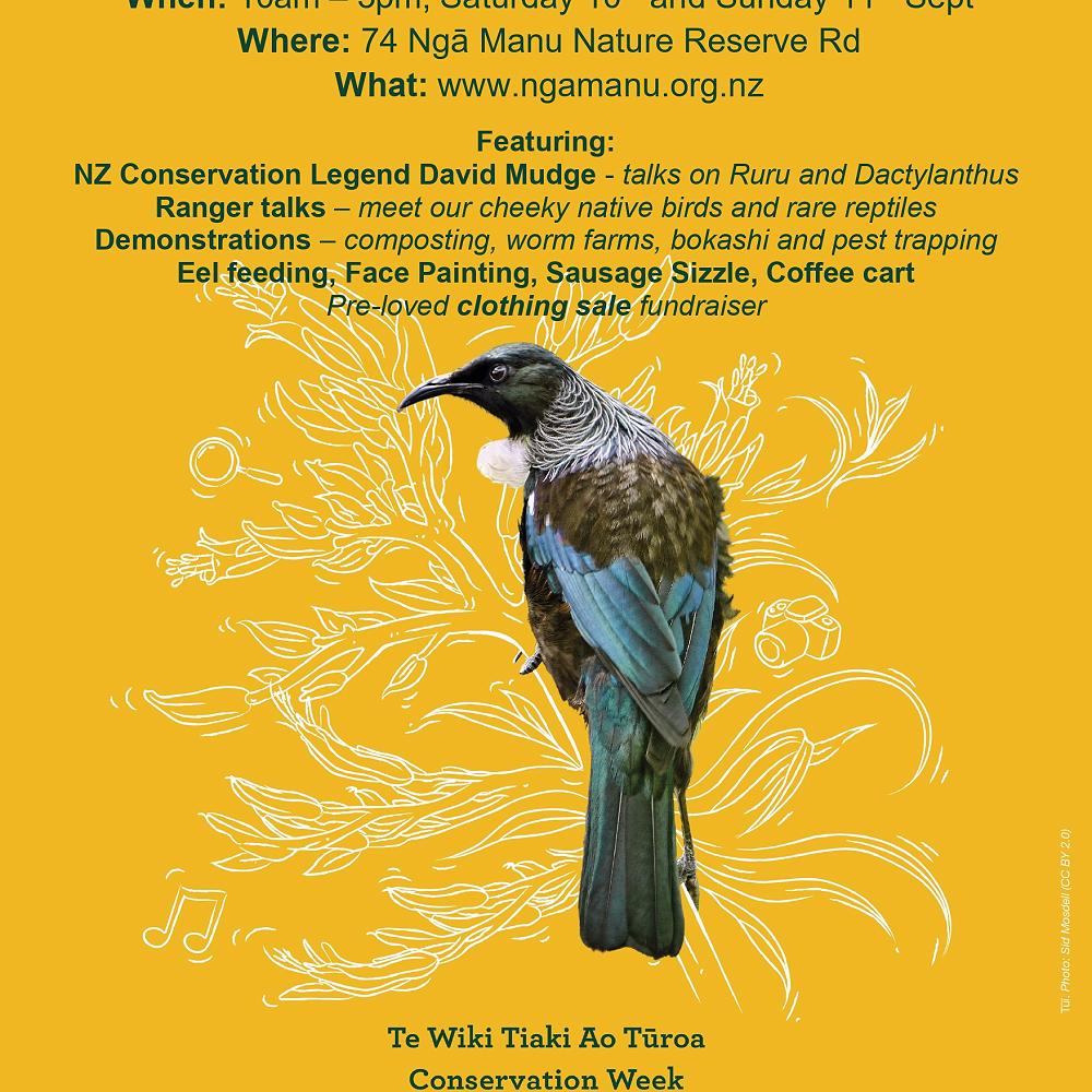 Conservation Week at Ngā Manu Nature Reserve this weekend 10th 11th