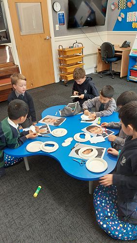 Students creating their astronaut