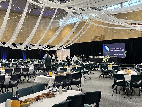 The Marsh Sports Centre all dressed up and ready to go!