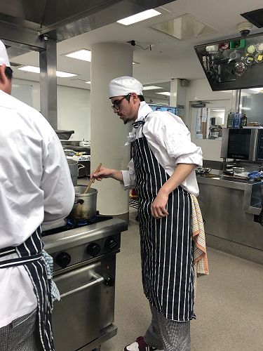 Thomas - stirring the white sauce