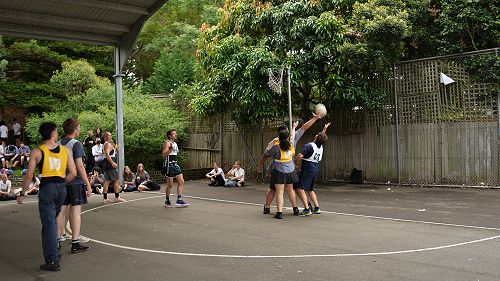 Year 12 vs Teachers netball game