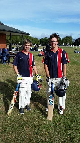 Tim Bridgman 63 and Jessy Daly 145no  after their              136 run opening partnership against Christchurch Boys' High School.




