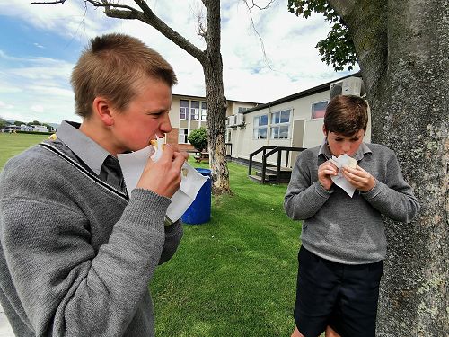 Year 9 French Class Sampling French Cuisine 