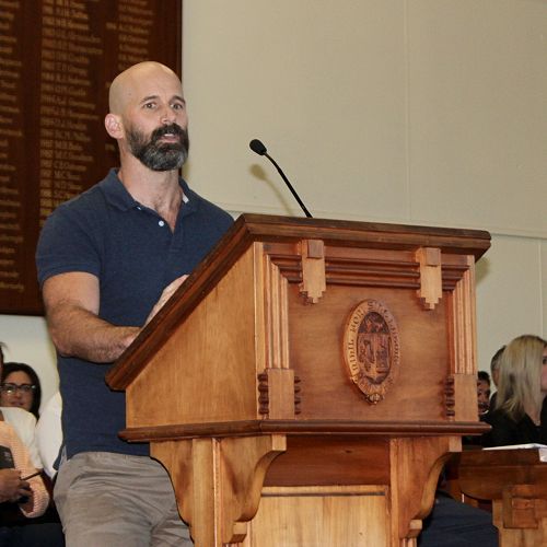 Old Boy Max Currie Speaking at Assembly