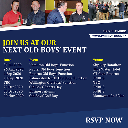 Upcoming Old Boys' Events 2020 