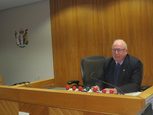 New Judicial Justice Andrew Webster sitting on the Bench