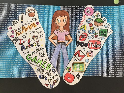 Pohutukawa students have been creating artwork to represent their digital footprints