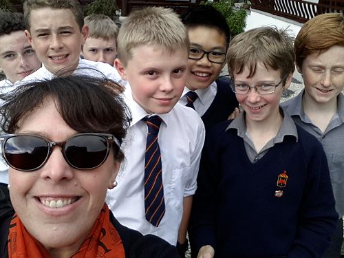 Year 9 Drama group shot at the Dunedin Chinese Garden