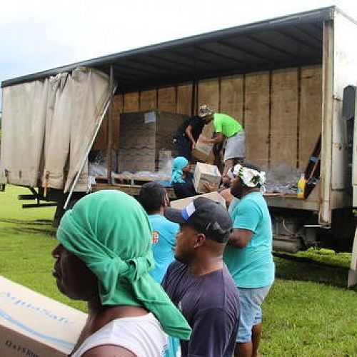 Anglican Missions Relief items for Tonga to go in the container from Suva, Fiji (1 February 2022)