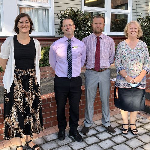 Our inaugural Graham Robinson Scholarship winners, from left:  Mrs Meaghan Cooley, Mr Simon Devitt, Mr Patrick McFetridge, and Mrs Sue Shephard.  Absent:  Mrs Leanne Cumming.