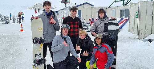 Ashburton College Boys' Snowboard team after tehir successful outing at Mt Dobson.