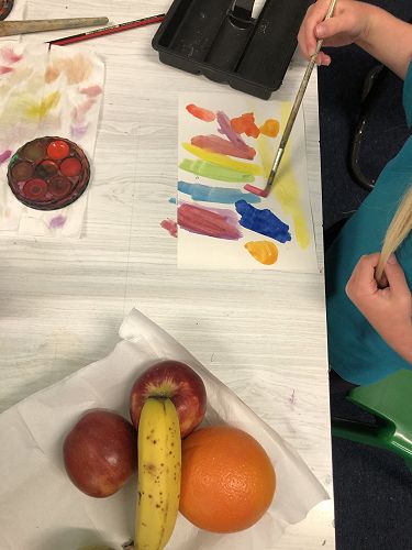 This still-life was the prompt for this watercolour by Devyn.