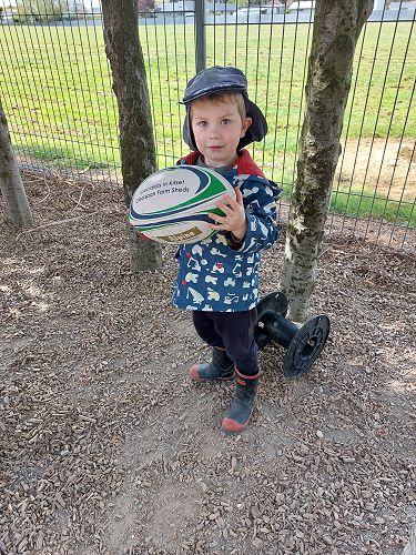 3yr old Cooper following in Uncle Morgan’s rugby footsteps