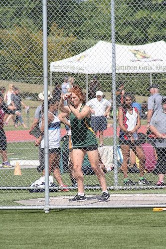Estelle Wallis in the Senior Girls' Discuss