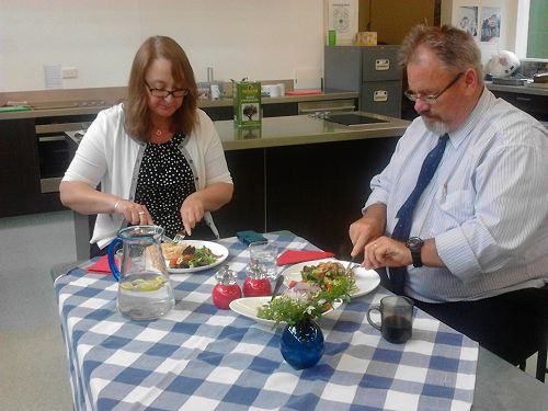 Year 13's make teachers' lunch.