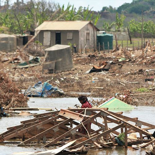 The island of Nomuka, Ha'apai, after the stuname struck