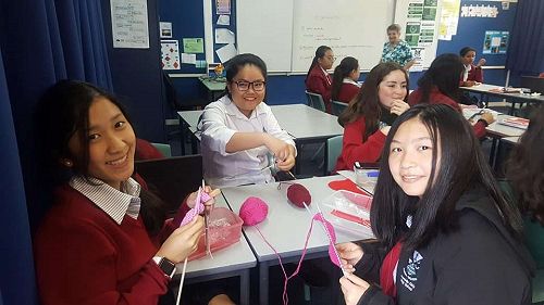 Our lunchtime knitting club
