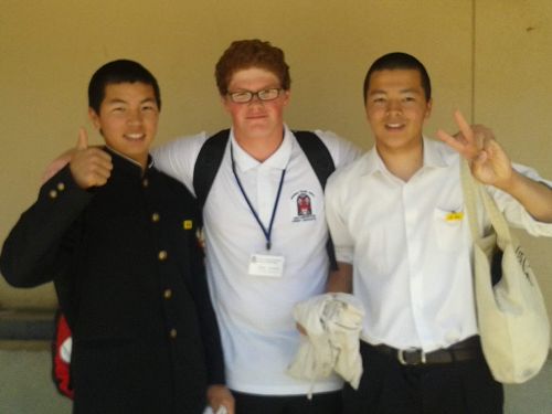 Rhys with his host brothers