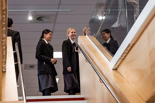 All smiles checking out the new facilities