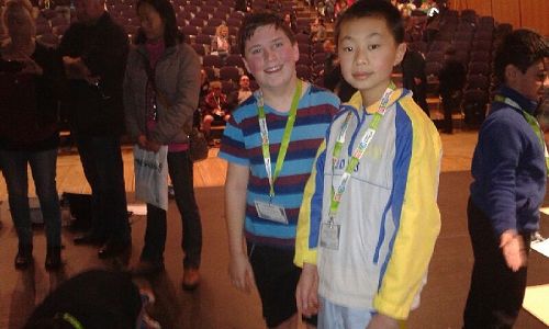 Jack and Edison preparing for the next game!